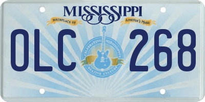 MS license plate OLC268