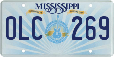 MS license plate OLC269