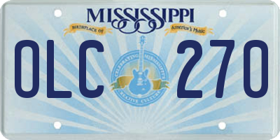 MS license plate OLC270