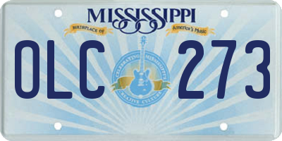 MS license plate OLC273