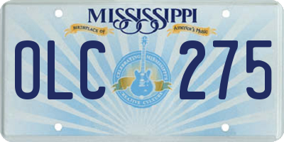MS license plate OLC275