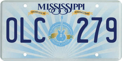MS license plate OLC279