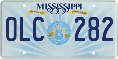 MS license plate OLC282
