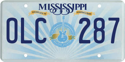 MS license plate OLC287