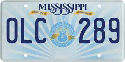 MS license plate OLC289