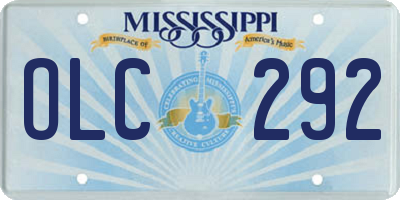 MS license plate OLC292