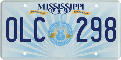 MS license plate OLC298
