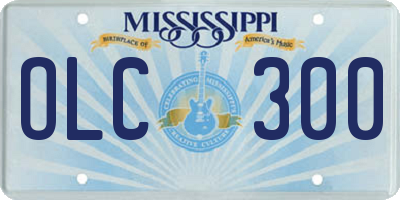 MS license plate OLC300