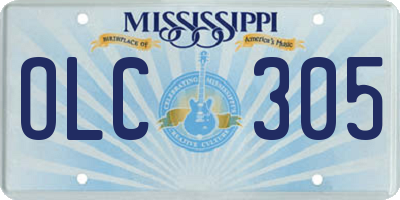 MS license plate OLC305