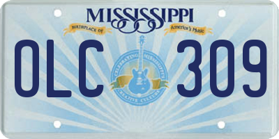 MS license plate OLC309