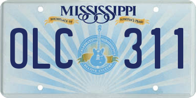MS license plate OLC311