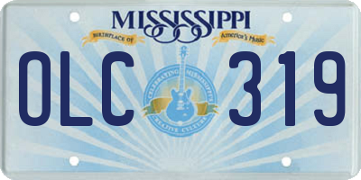 MS license plate OLC319