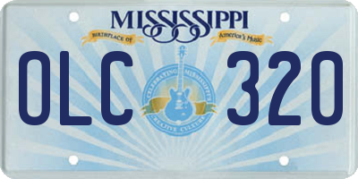 MS license plate OLC320