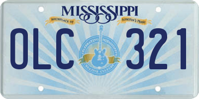 MS license plate OLC321