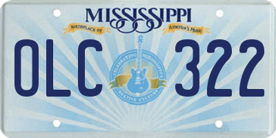 MS license plate OLC322