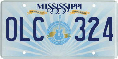 MS license plate OLC324