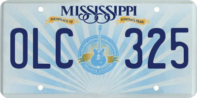 MS license plate OLC325