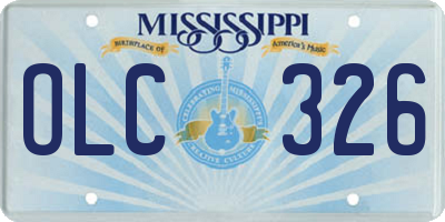 MS license plate OLC326