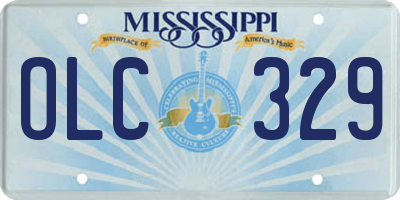 MS license plate OLC329