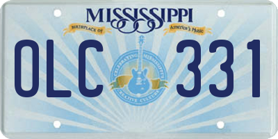 MS license plate OLC331