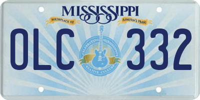 MS license plate OLC332
