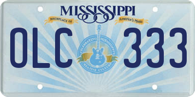 MS license plate OLC333