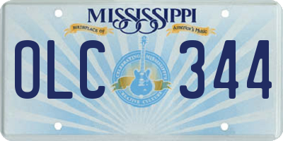 MS license plate OLC344