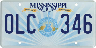 MS license plate OLC346