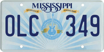 MS license plate OLC349