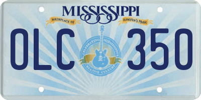 MS license plate OLC350