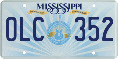 MS license plate OLC352