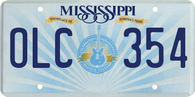 MS license plate OLC354