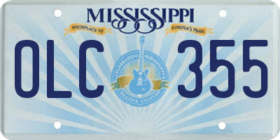 MS license plate OLC355