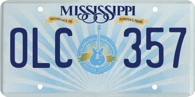 MS license plate OLC357