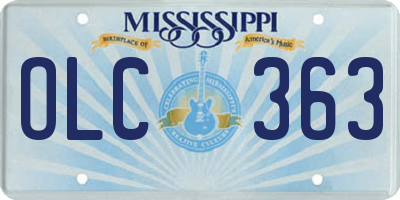 MS license plate OLC363