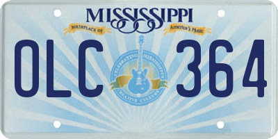 MS license plate OLC364