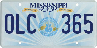 MS license plate OLC365