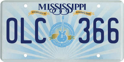 MS license plate OLC366