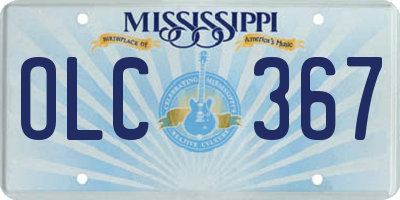 MS license plate OLC367