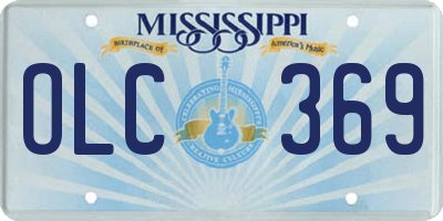 MS license plate OLC369