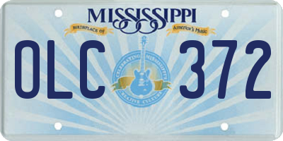 MS license plate OLC372