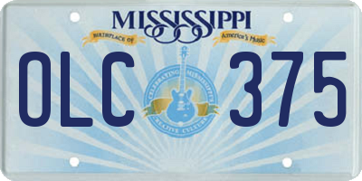 MS license plate OLC375