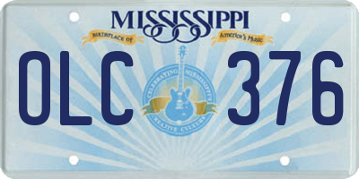 MS license plate OLC376