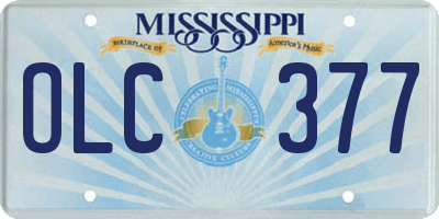 MS license plate OLC377