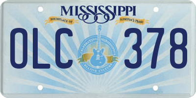 MS license plate OLC378