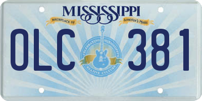 MS license plate OLC381