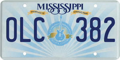 MS license plate OLC382