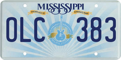 MS license plate OLC383