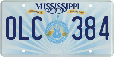 MS license plate OLC384