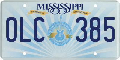 MS license plate OLC385